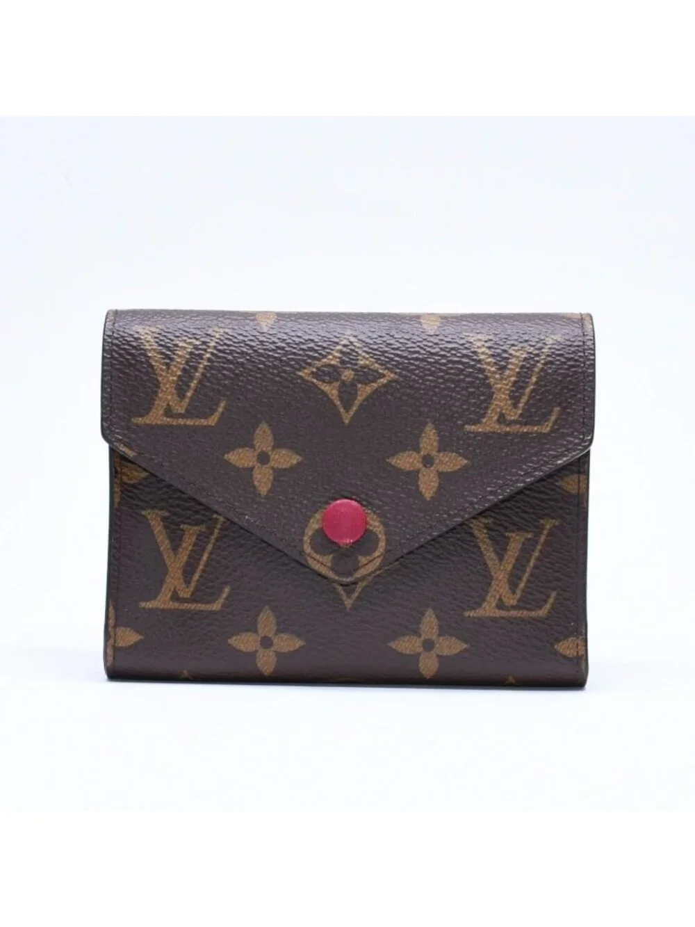 Louis Vuitton Portefeuille Victorine Trifold Wallet Monogram Brown Fuchsia